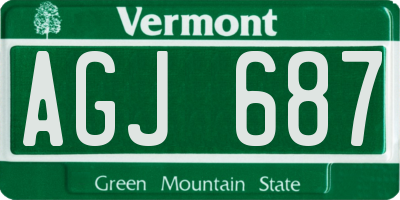 VT license plate AGJ687