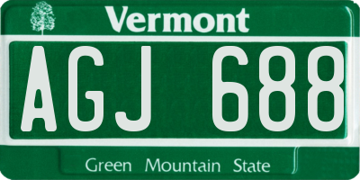 VT license plate AGJ688