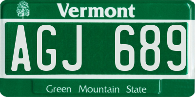 VT license plate AGJ689