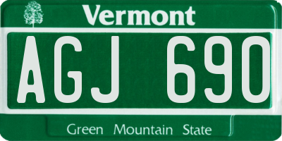 VT license plate AGJ690