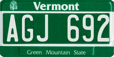 VT license plate AGJ692