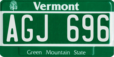 VT license plate AGJ696