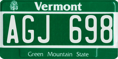 VT license plate AGJ698