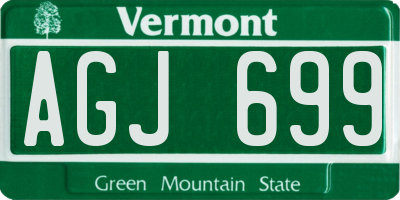 VT license plate AGJ699