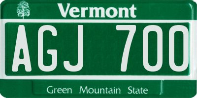 VT license plate AGJ700