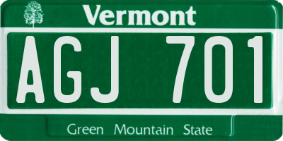 VT license plate AGJ701