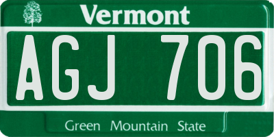 VT license plate AGJ706