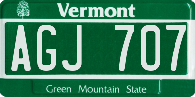 VT license plate AGJ707