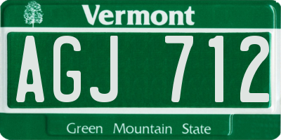VT license plate AGJ712