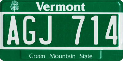 VT license plate AGJ714