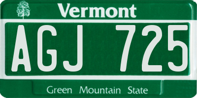 VT license plate AGJ725