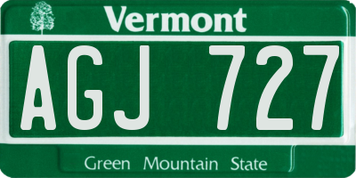VT license plate AGJ727