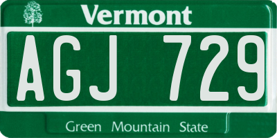 VT license plate AGJ729