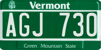 VT license plate AGJ730