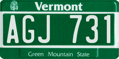 VT license plate AGJ731