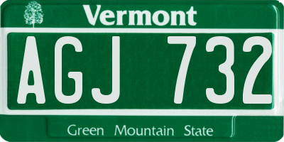 VT license plate AGJ732