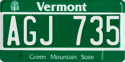 VT license plate AGJ735