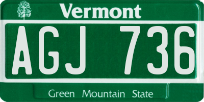 VT license plate AGJ736