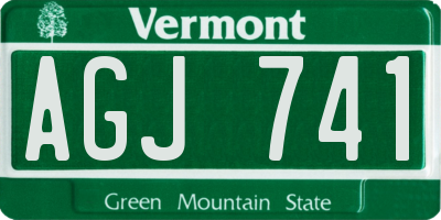 VT license plate AGJ741