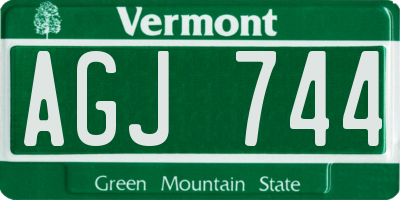 VT license plate AGJ744