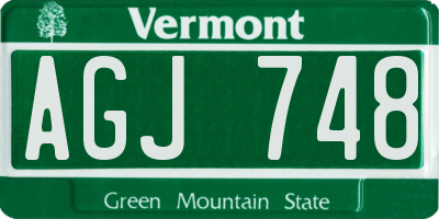 VT license plate AGJ748