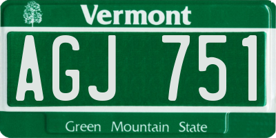 VT license plate AGJ751