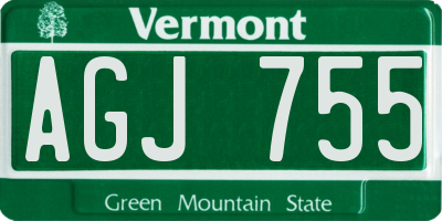 VT license plate AGJ755