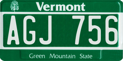 VT license plate AGJ756