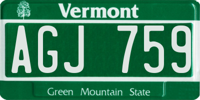 VT license plate AGJ759
