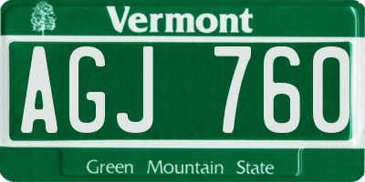 VT license plate AGJ760