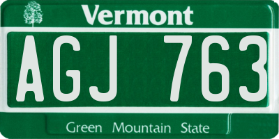 VT license plate AGJ763