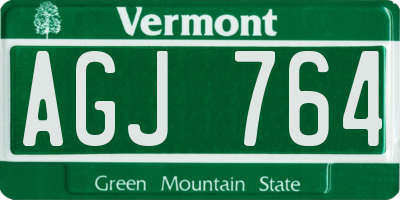 VT license plate AGJ764