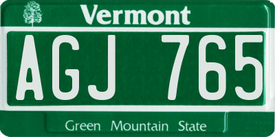VT license plate AGJ765