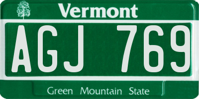 VT license plate AGJ769