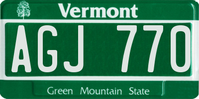 VT license plate AGJ770