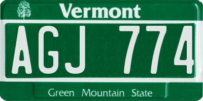 VT license plate AGJ774