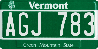 VT license plate AGJ783