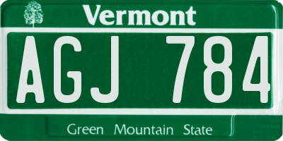 VT license plate AGJ784