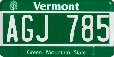 VT license plate AGJ785