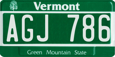 VT license plate AGJ786