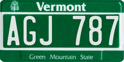 VT license plate AGJ787