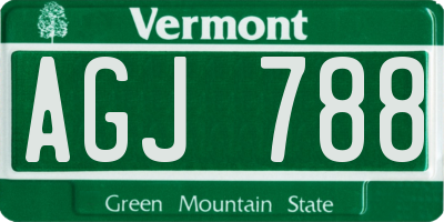 VT license plate AGJ788