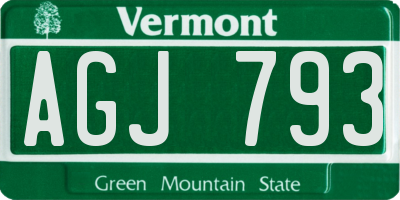 VT license plate AGJ793