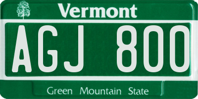 VT license plate AGJ800