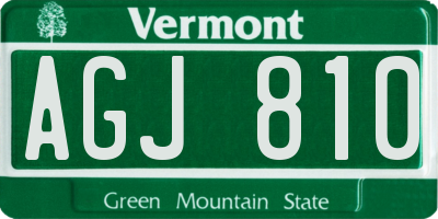 VT license plate AGJ810