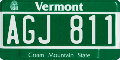 VT license plate AGJ811