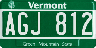VT license plate AGJ812