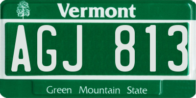 VT license plate AGJ813