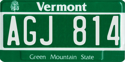 VT license plate AGJ814