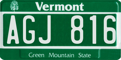 VT license plate AGJ816